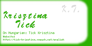 krisztina tick business card